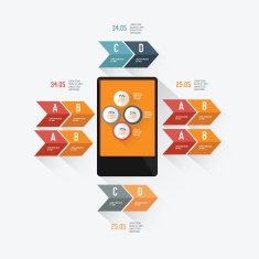 Mobile Infographic design on white background vector N2