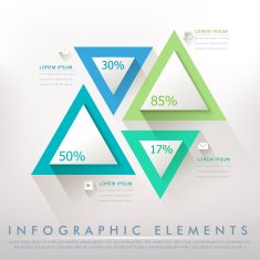 colorful modern paper triangle abstract infographic N3