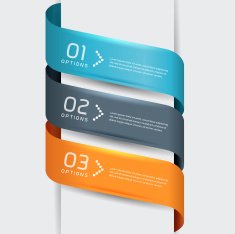 Modern business step origami style options banner N86