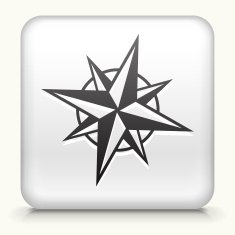 Square Button with Compass interface icon