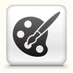 Square Button with Art Tool interface icon