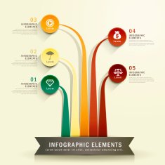 vector abstract bar chart infographic elements