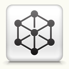 Square Button with Chemical Compound interface icon