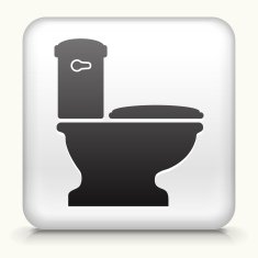 Square Button with Toilet interface icon