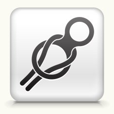 Square Button with Rock Climbing Harness interface icon