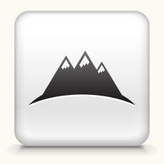 Square Button with Mountain interface icon