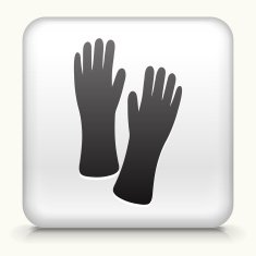 Square Button with Gloves interface icon N2