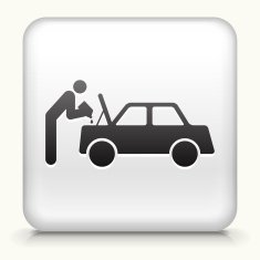 Square Button with Changing Car Oil interface icon