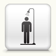 Square Button with Shower interface icon
