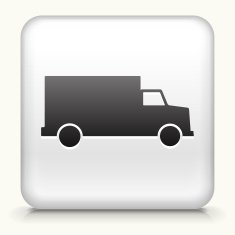 Square Button with Truck interface icon