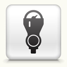Square Button with Parking Meter