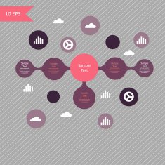 colorful round diagram metaball infographics N25