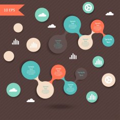 colorful round diagram metaball infographics N26