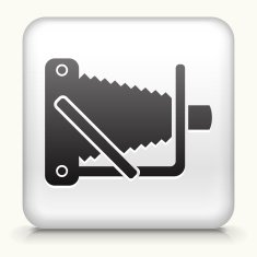 Square Button with Antique Camera