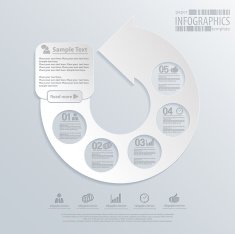 abstract 3d paper infographics N86