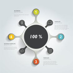 Circle network diagram Infographic chart Vector banner N3