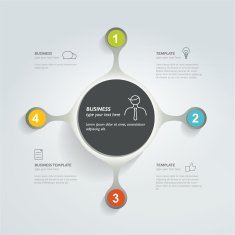 Round infographic template Network banner Vector N5