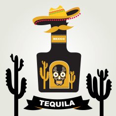 Tequila menu design Mexican drink