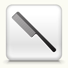 Square Button with Hair Comb