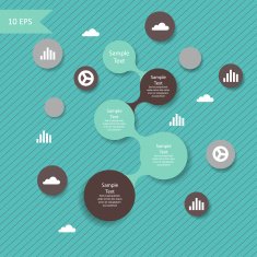 vector colorful metaball round diagram N9