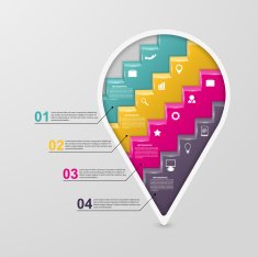 Infographic in the form of steps staircase design concept N4