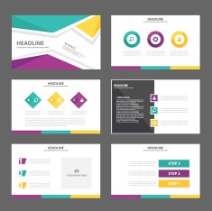 Colorful presentation template Infographic elements flat design set