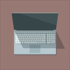 Top view laptop illustration in flat style
