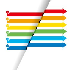 group of color arrow upward