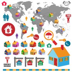 real estate infographic design elements N9