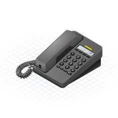 Isometric Telephone Vector Illustration