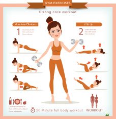 Sport and fitness infographics Home workout Vector N2