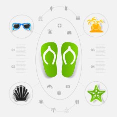 Set of summer tourism icons N543