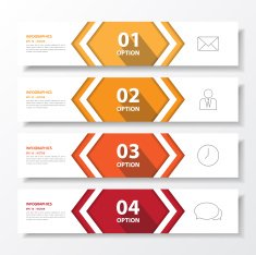 Design flat shadow step number banners graphic or website Vecto N16