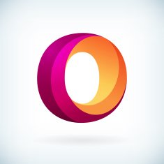 Modern twisted letter o