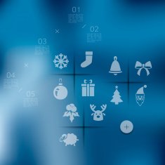 Christmas infographic with unfocused background N211