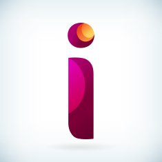 Modern twisted letter i