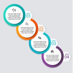 Vector colorful info graphics for your business presentations N356