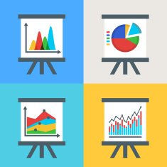 Vector set of flat diagram chart icons on the board N2