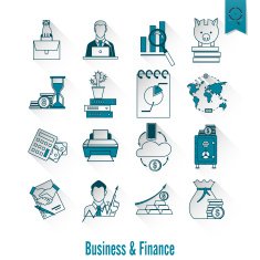 business and finance icon set N378