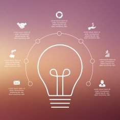 Vector light bulb with circles for infographic