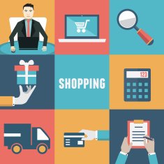 Vector concept of internet shopping Order and delivery