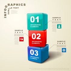 abstract 3d cube infographics N11