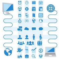 Icons and infographics business computer