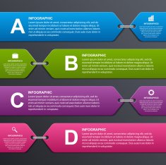 Abstract colorful infographic options banner Design elements