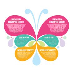 Infographic Concept of Butterfly Silhouette N2