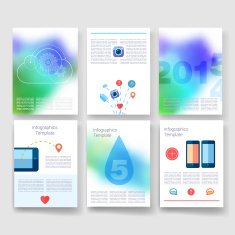 Templates Design Set of Web Mail Brochures Mobile Technology Infographic N408