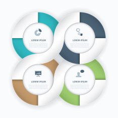 Beautiful infographic connection circle vector business elements