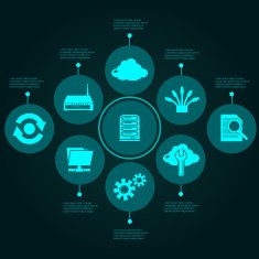 Network Infographics Set