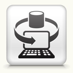 Square Button with Computer & Server N2