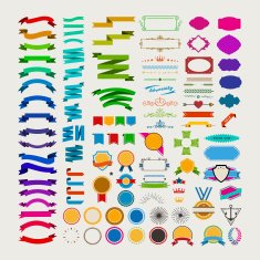colorful ribbons and labels collection N2